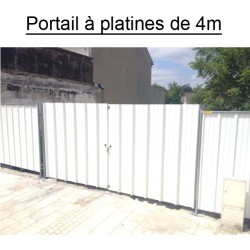 Portail à sceller avec platines de 4m