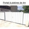 Portail à sceller avec platines de 4m