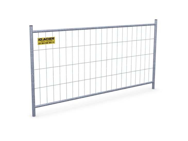 Barrière de chantier T4 : 2.25 x 1.2 m - Grille Heras - ID Acier
