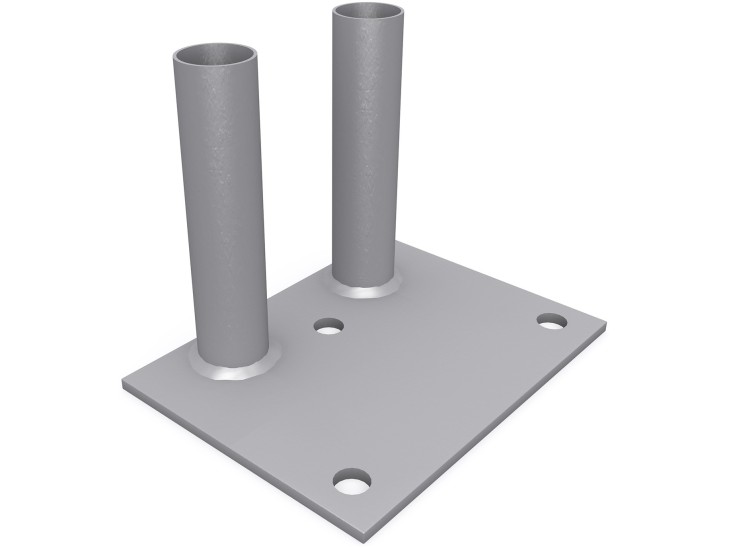 Platine double décalée, accessoires de chantier - ID-acier