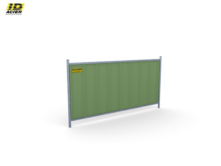 Cloture chantier pleine : 1 m de hauteur - ID Acier