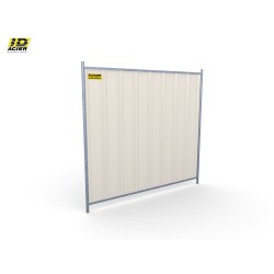 Cloture de chantier opaque bac acier : 2 m de haut - ID Acier
