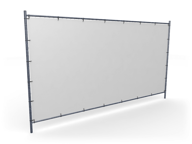Bâche pour barrière de chantier, accessoires, ID-acier